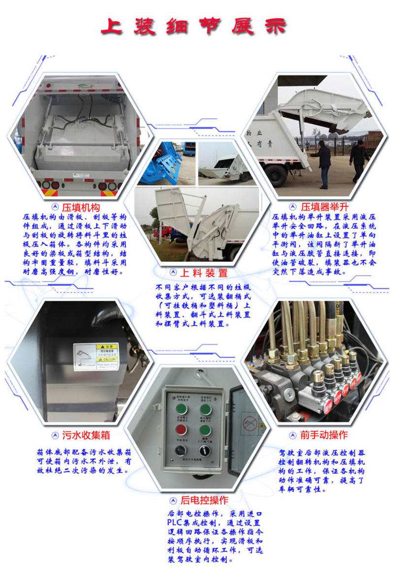 壓縮式垃圾車上裝細(xì)節(jié)介紹